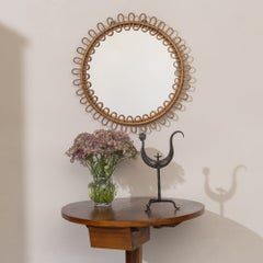 Italian Rattan Circular Loop Mirror