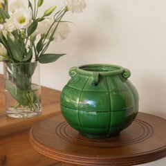 French Green Ceramic Vase