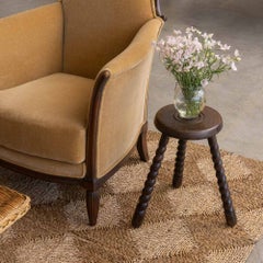 Tall French Wood Tripod Stool