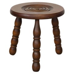 French Wood Tripod Stool