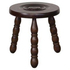 French Wood Tripod Stool