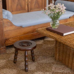 French Wood Tripod Stool
