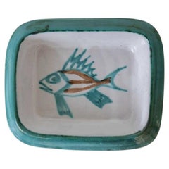 Piatto da pesce in ceramica francese di Robert Picault, Vallauris