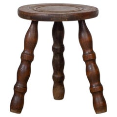 French Wood Tripod Stool