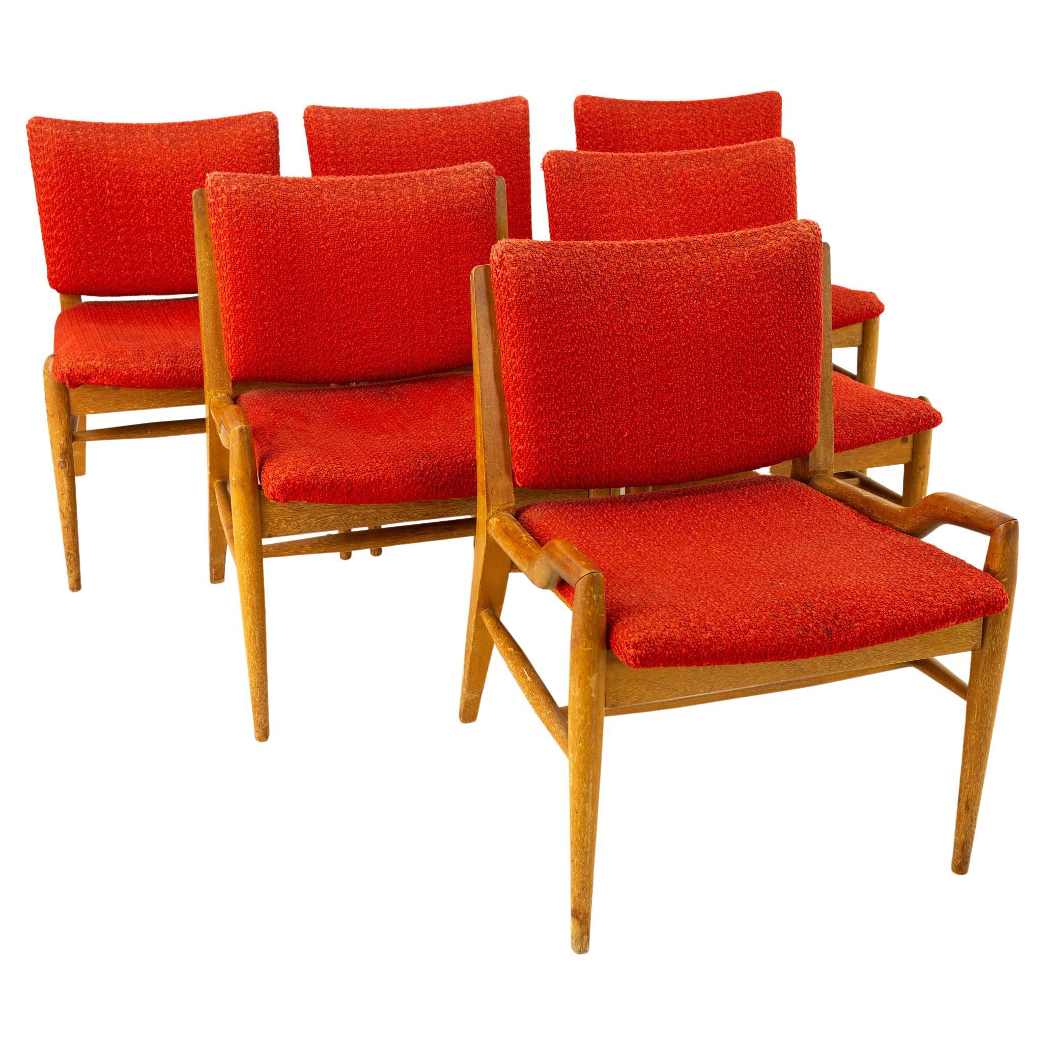 John Keal for Brown Saltman Mid Century Mahogany Dining Chairs, Set of 6