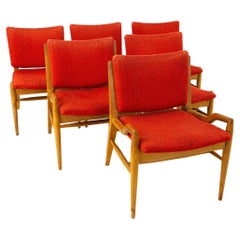 John Keal for Brown Saltman Mid Century Mahogany Dining Chairs, Set of 6