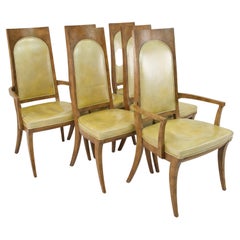 Retro Mastercraft Mid Century Burlwood Dining Chairs - Set of 6