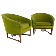 Retro Lawrence Peabody for Richardson Nemschoff Mid Century Lounge Chairs, a Pair