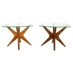 Adrian Pearsall for Craft Associates Mid Century Jacks Side End Table, Pair