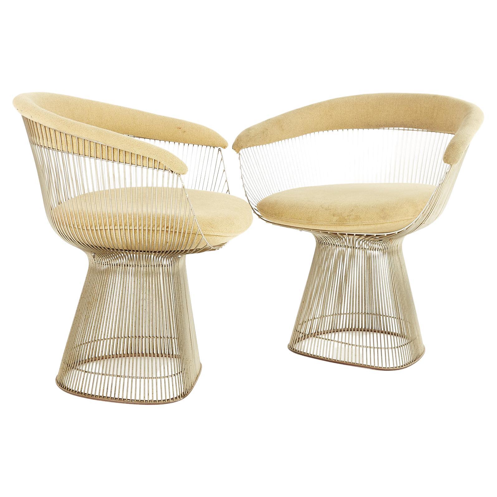 Warren Platner For Knoll Mid Century Dining Chairs, Set 2