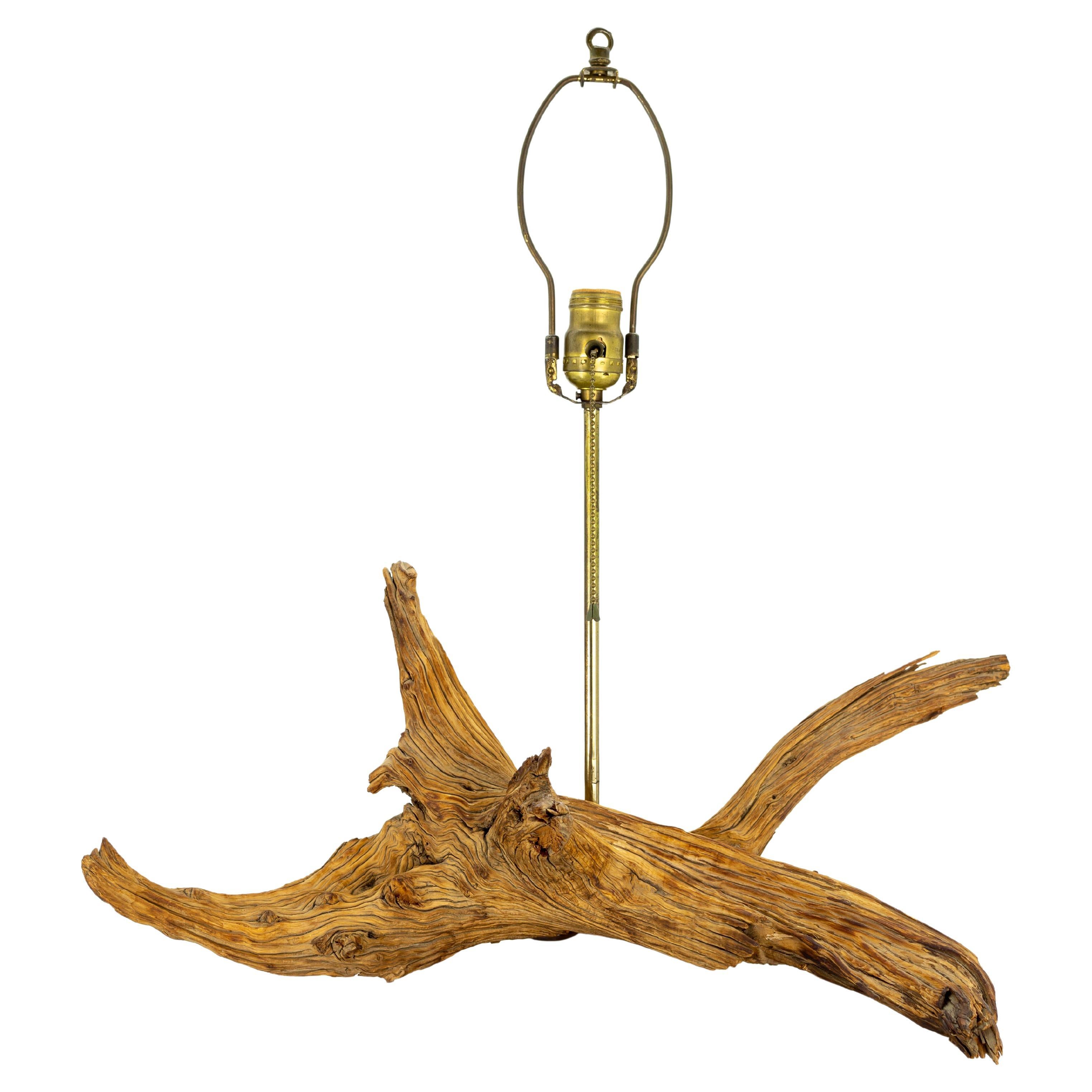 Mid Century Driftwood Table Lamp For Sale