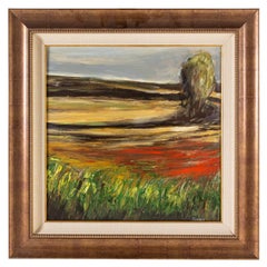 Peinture à l'huile sur toile de paysage signée Pulliam