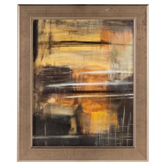 Peinture à l'huile sur toile encadrée abstraite de Pulliam