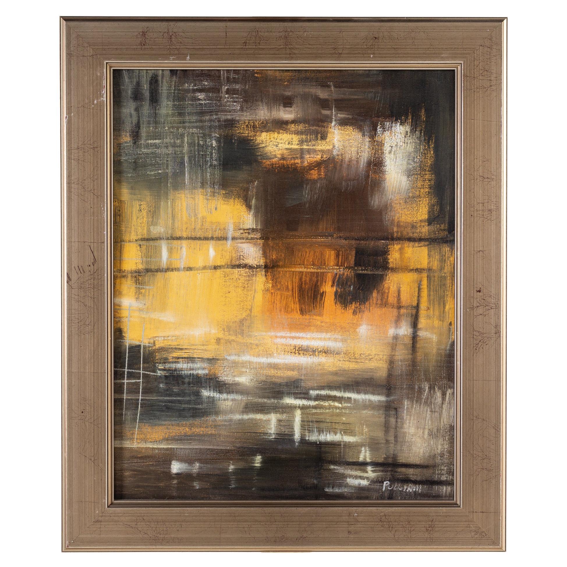 Pulliam Abstract Framed Oil Painting on Canvas