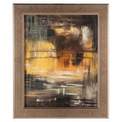 Peinture à l'huile sur toile encadrée abstraite de Pulliam