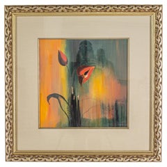 Gorman Framed Pair of Flowers Painting