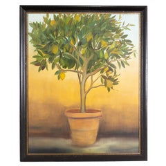 Gerahmtes Zitronenbaum-Gemälde auf Leinwand