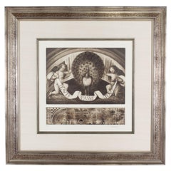 D. Carney Signed Peacock and Angels Framed Print