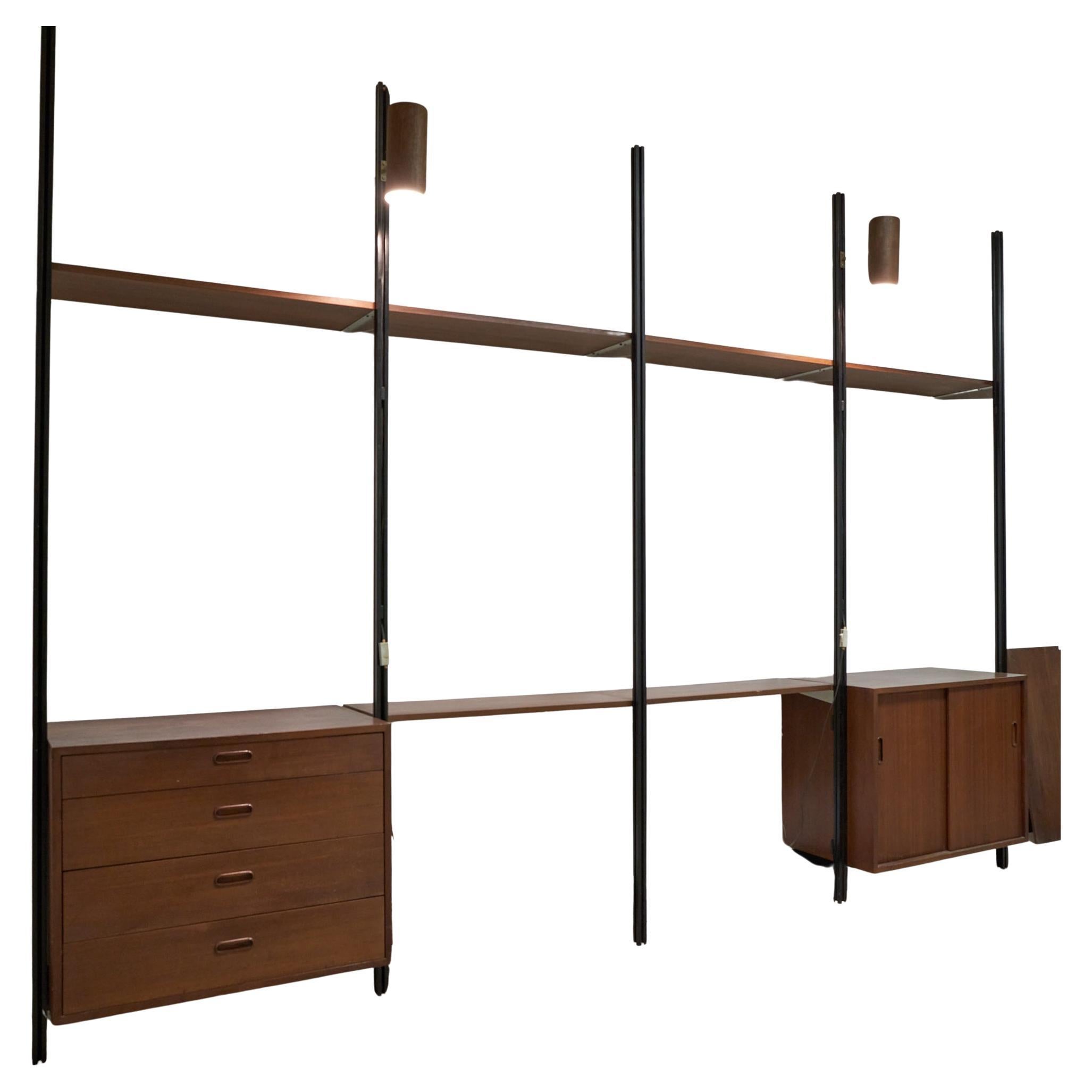 George Nelson for Herman Miller Mid Century Walnut Omni Wall Unit - 4 Bay