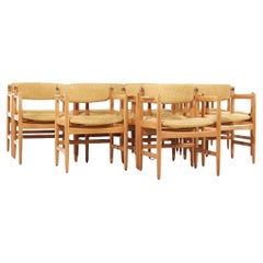 Børge Mogensen pour Karl Andersson & Söner Chaises de salle à manger en chêne danois MCM - Set 12