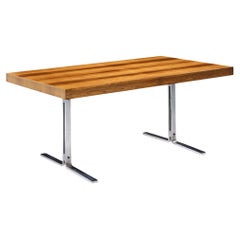 Poul Norreklit Georg Petersens MCM Danish Rosewood Chrome Hidden Leaf Table