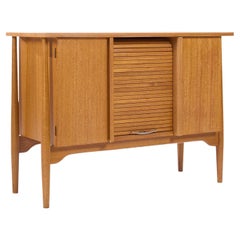John Keal für Brown Saltman Mid Century Bleached Mahogany Tambour Door Credenza