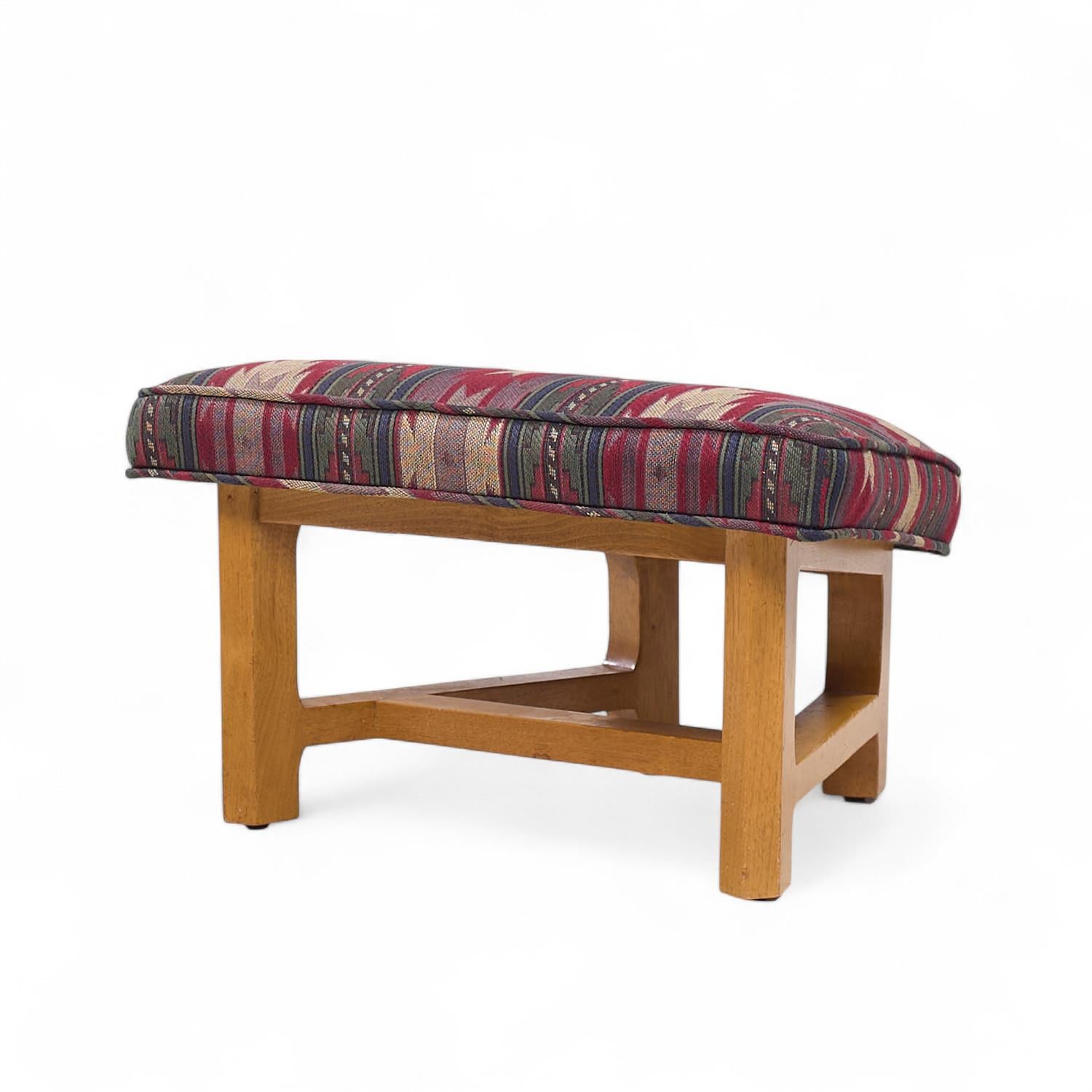 Upholstery Edward Wormley for Dunbar Janus Mid Century Ottoman For Sale