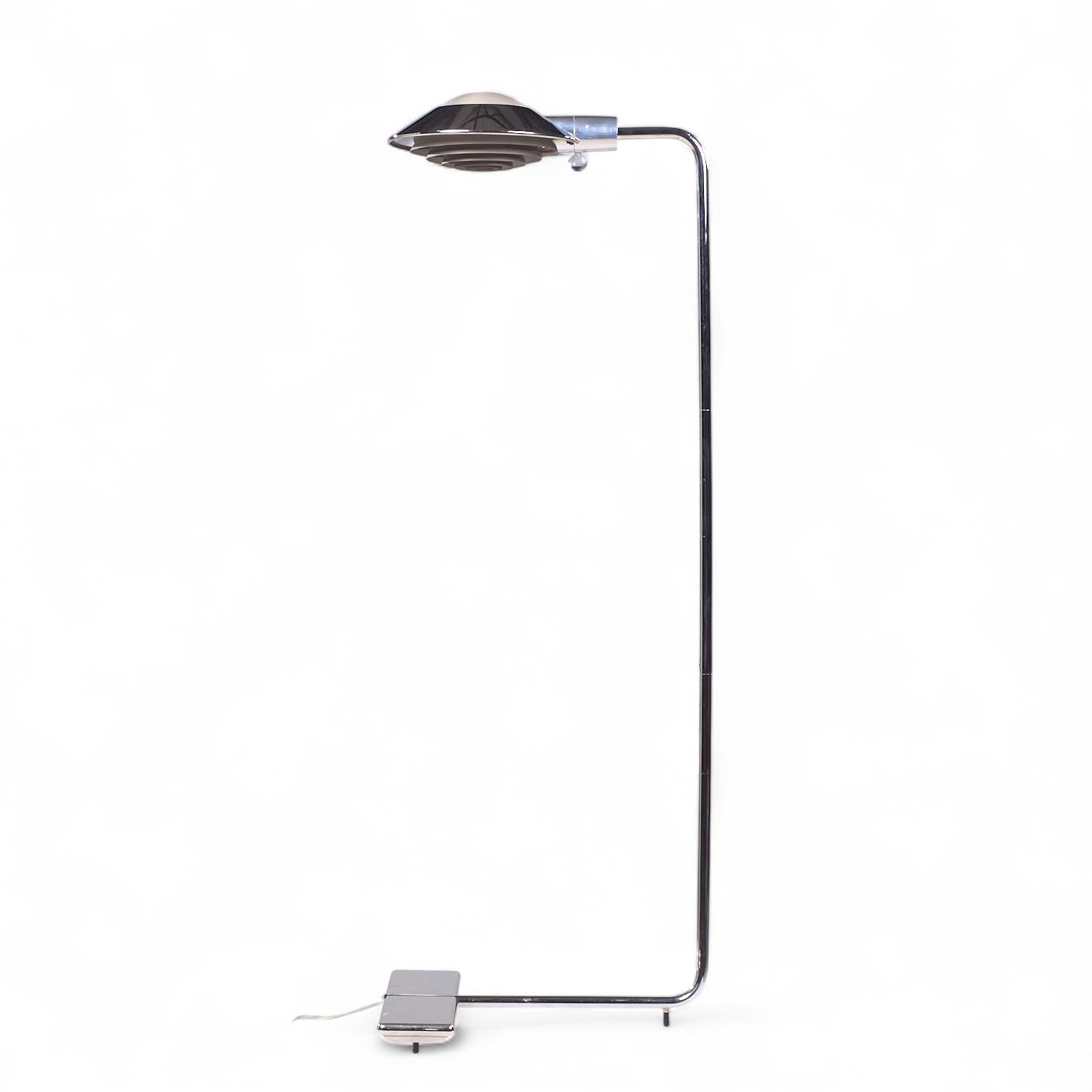 American Cedric Hartman Mid Century Chrome Floor Lamp For Sale