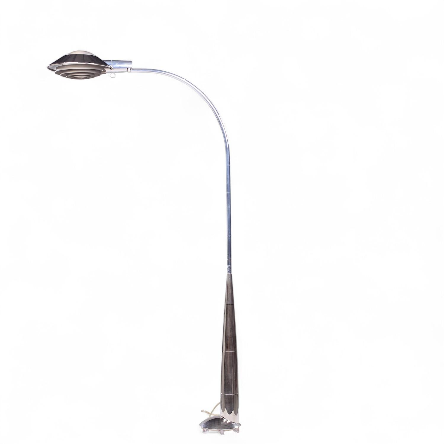 American Cedric Hartman Mid Century Chrome Floor Lamp For Sale
