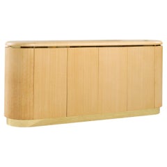 Credenza in stile Karl Springer, metà secolo, in tessuto d'erba e ottone