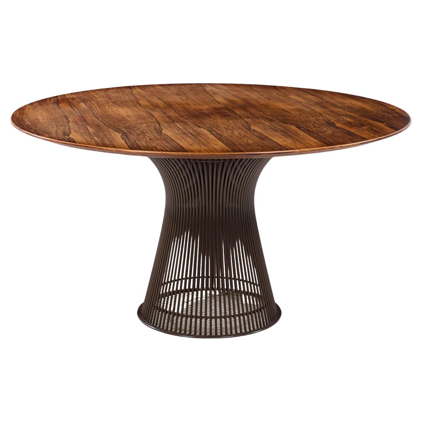 Tavolo da pranzo in legno di palissandro e bronzo di Warren Platner per Knoll, metà del secolo scorso in vendita