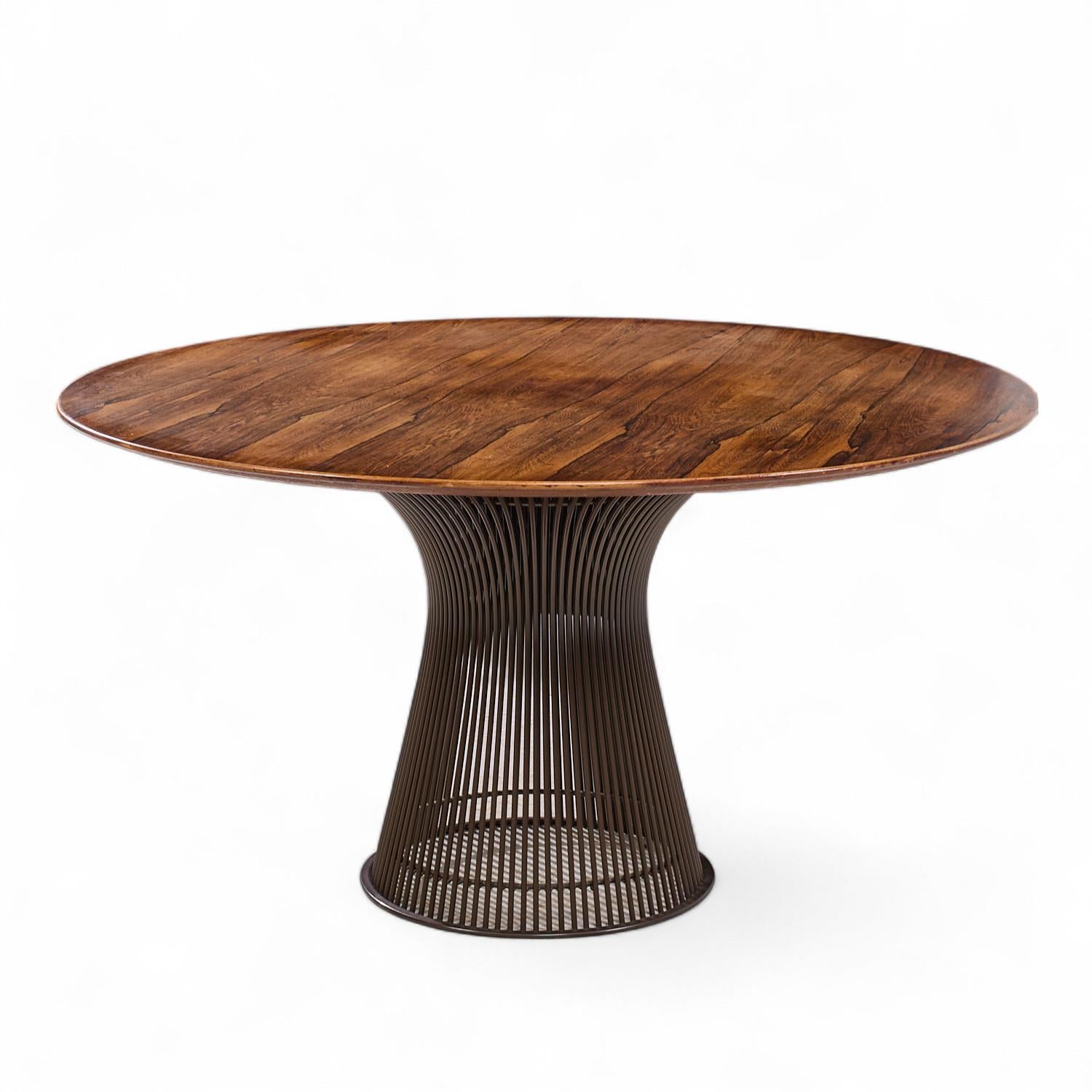 Americano Tavolo da pranzo in legno di palissandro e bronzo di Warren Platner per Knoll, metà del secolo scorso in vendita