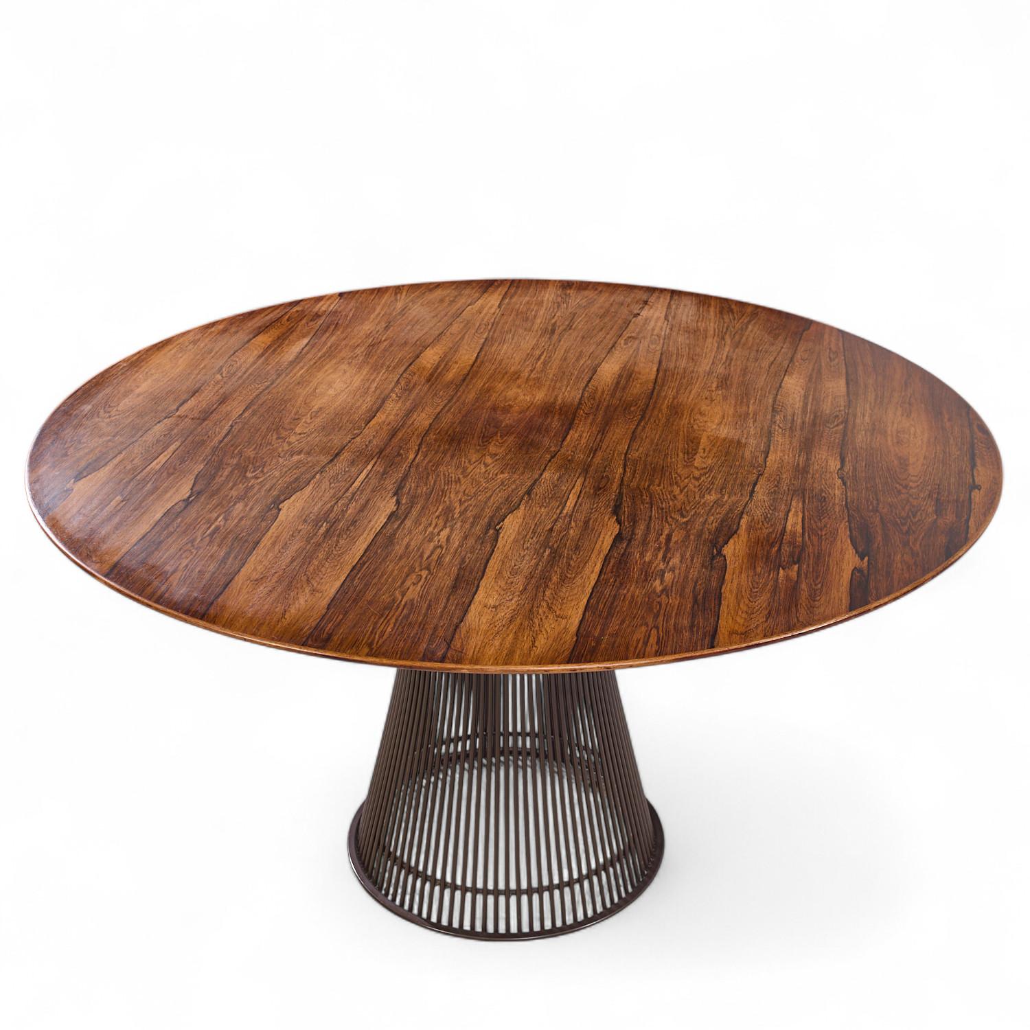 XX secolo Tavolo da pranzo in legno di palissandro e bronzo di Warren Platner per Knoll, metà del secolo scorso in vendita