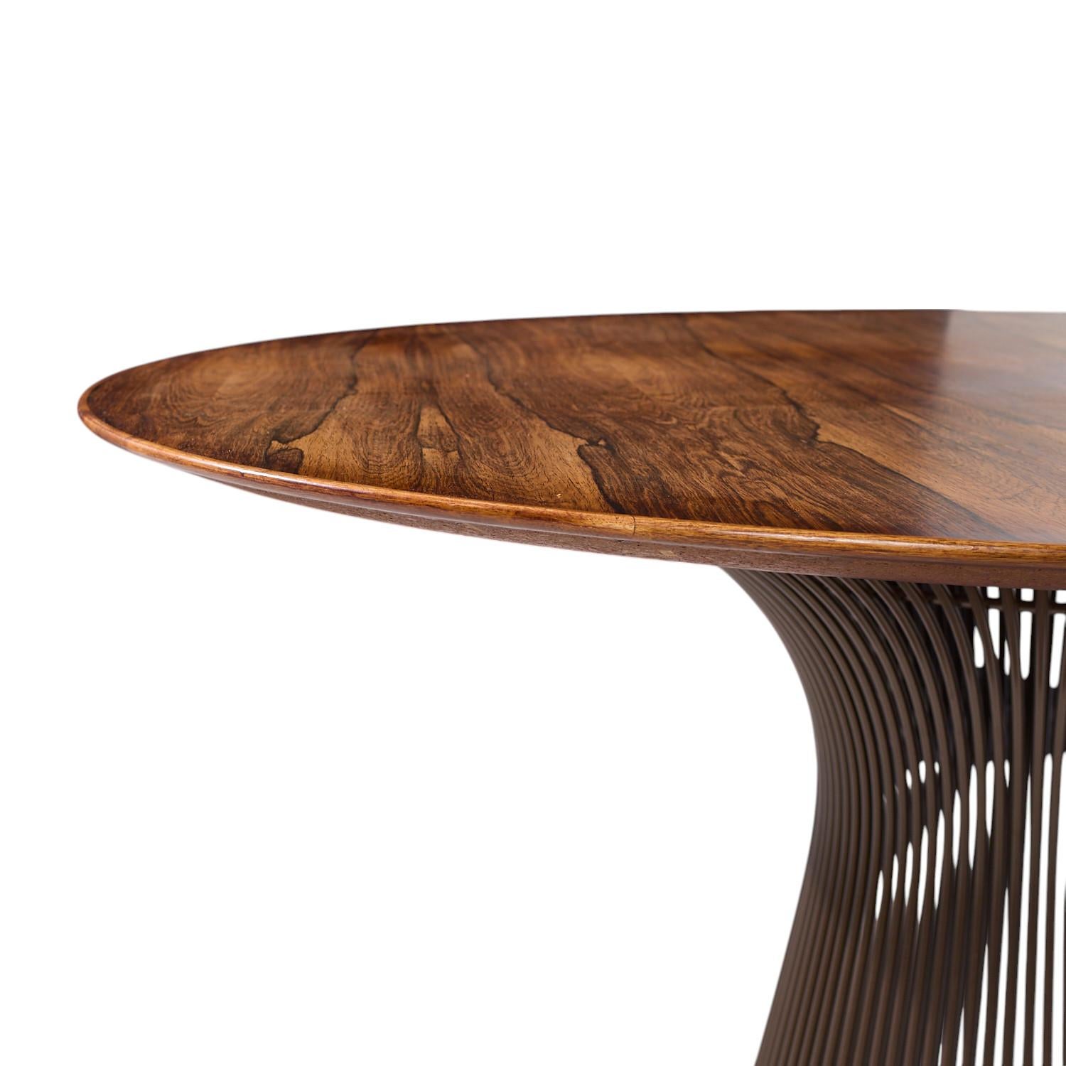 Tavolo da pranzo in legno di palissandro e bronzo di Warren Platner per Knoll, metà del secolo scorso In condizioni buone in vendita a Countryside, IL