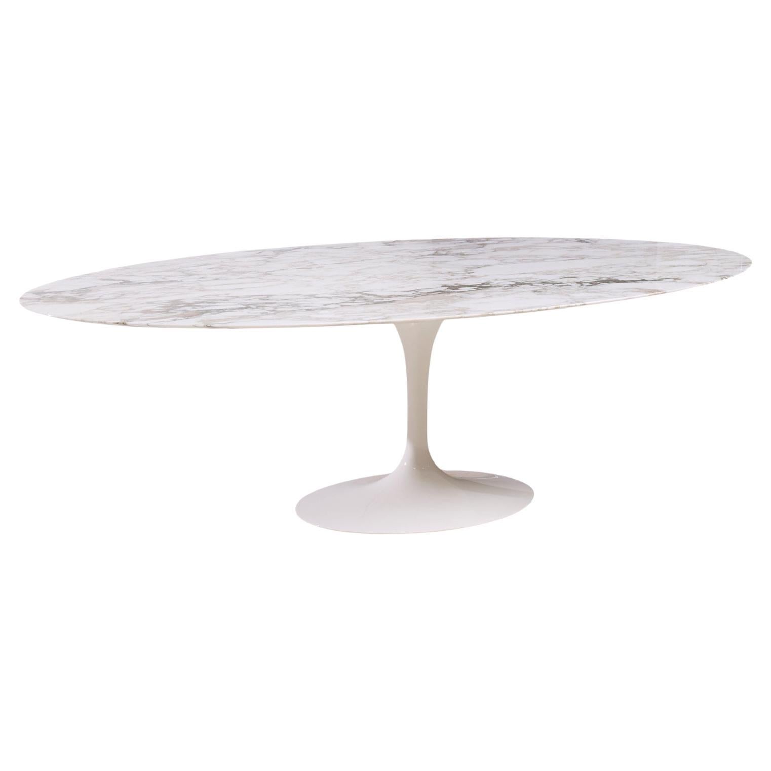 Eero Saarinen for Knoll Mid Century 96-inch Oval Marble Tulip Dining Table
