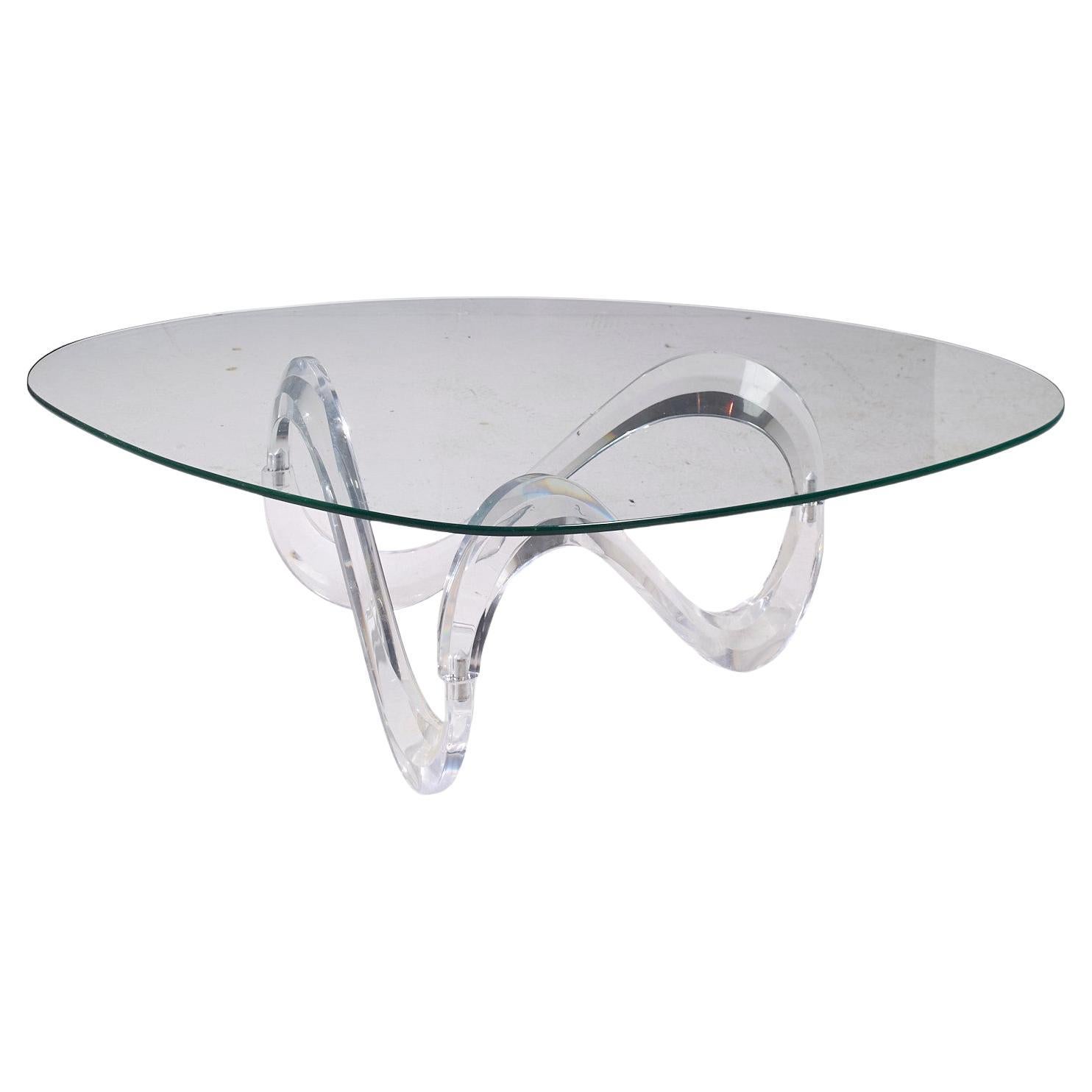 Charles Hollis Jones Mid Century Lucite Infinity Coffee Table For Sale