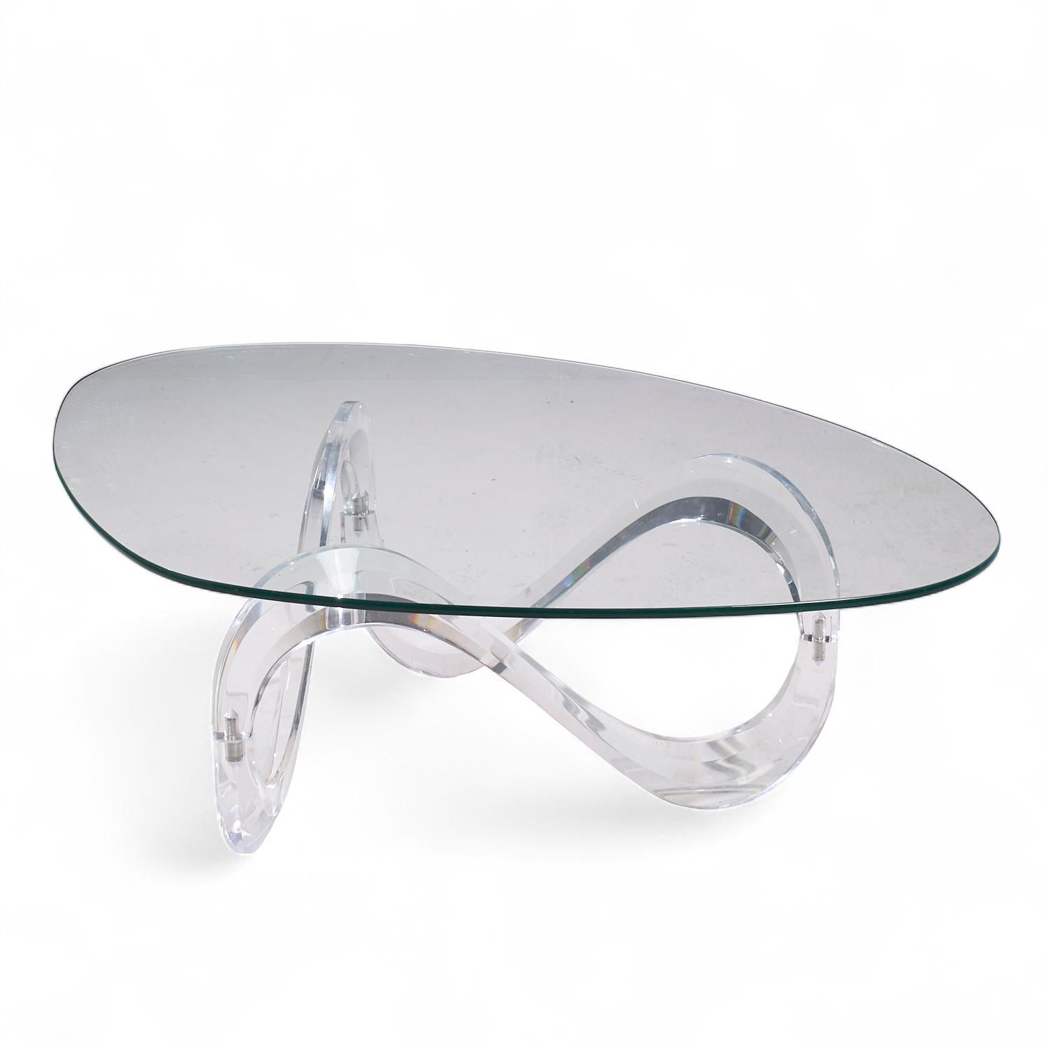 Mid-Century Modern Charles Hollis Jones Mid Century Lucite Infinity Coffee Table For Sale
