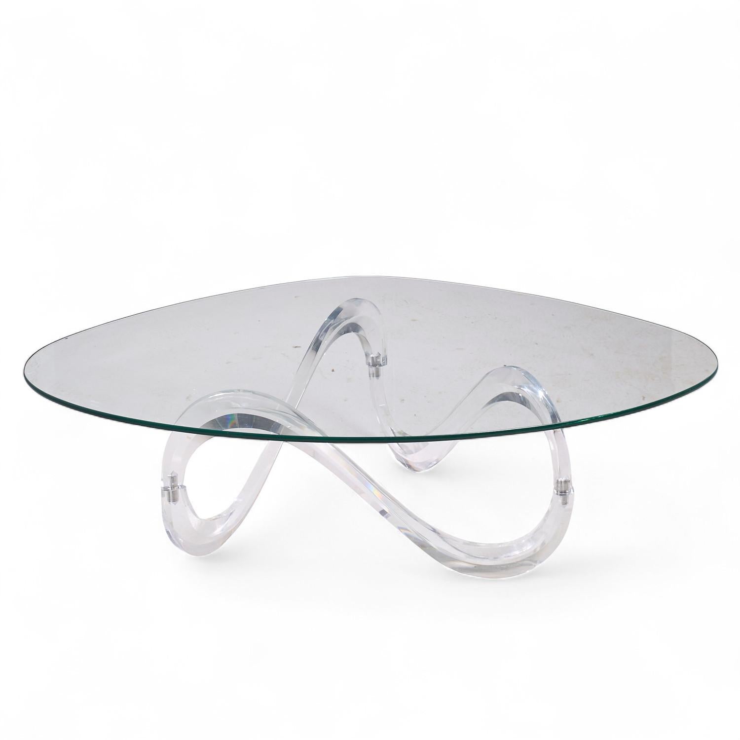 American Charles Hollis Jones Mid Century Lucite Infinity Coffee Table For Sale