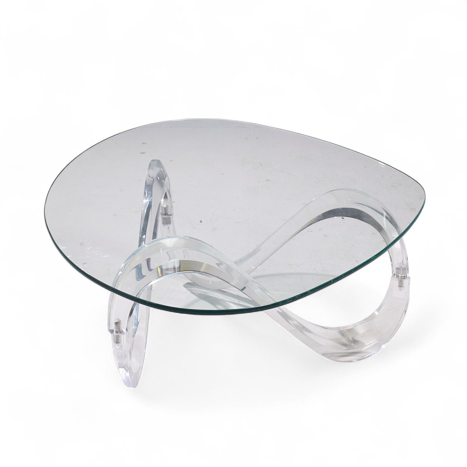 20th Century Charles Hollis Jones Mid Century Lucite Infinity Coffee Table For Sale