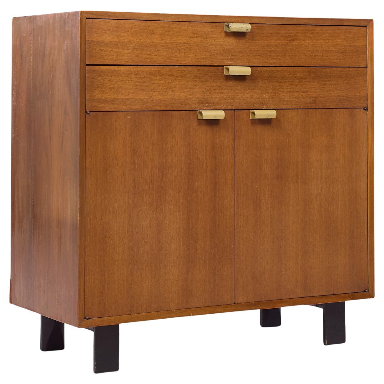 George Nelson for Herman Miller Mid Century Basic Series Walnut Bar Cabinet For Sale