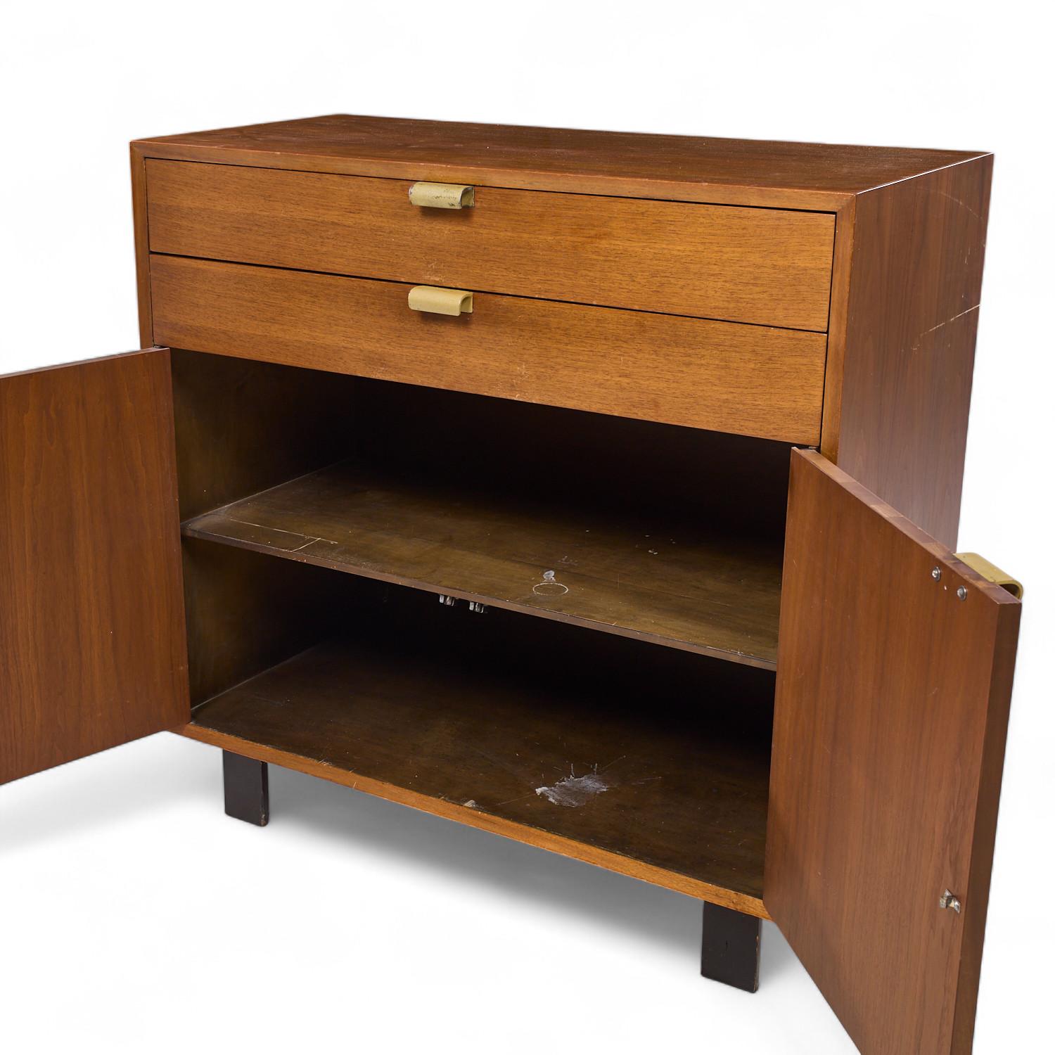 George Nelson for Herman Miller Mid Century Basic Series Walnut Bar Cabinet For Sale 2
