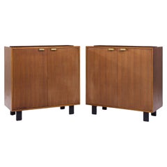 George Nelson for Herman Miller Basic Series Walnut Two Door Cabinet - Pair
