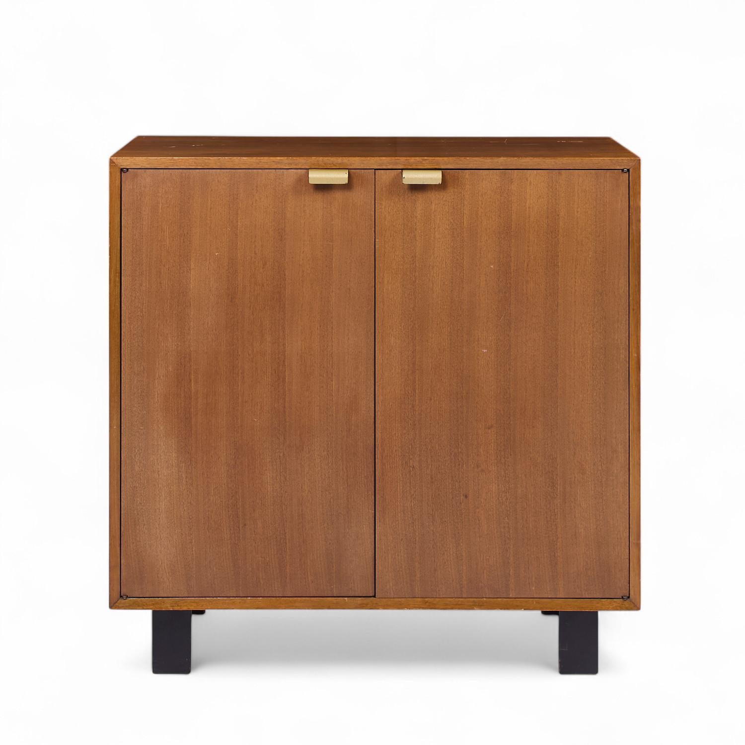 George Nelson for Herman Miller Basic Series Walnut Two Door Cabinet - Pair For Sale 1