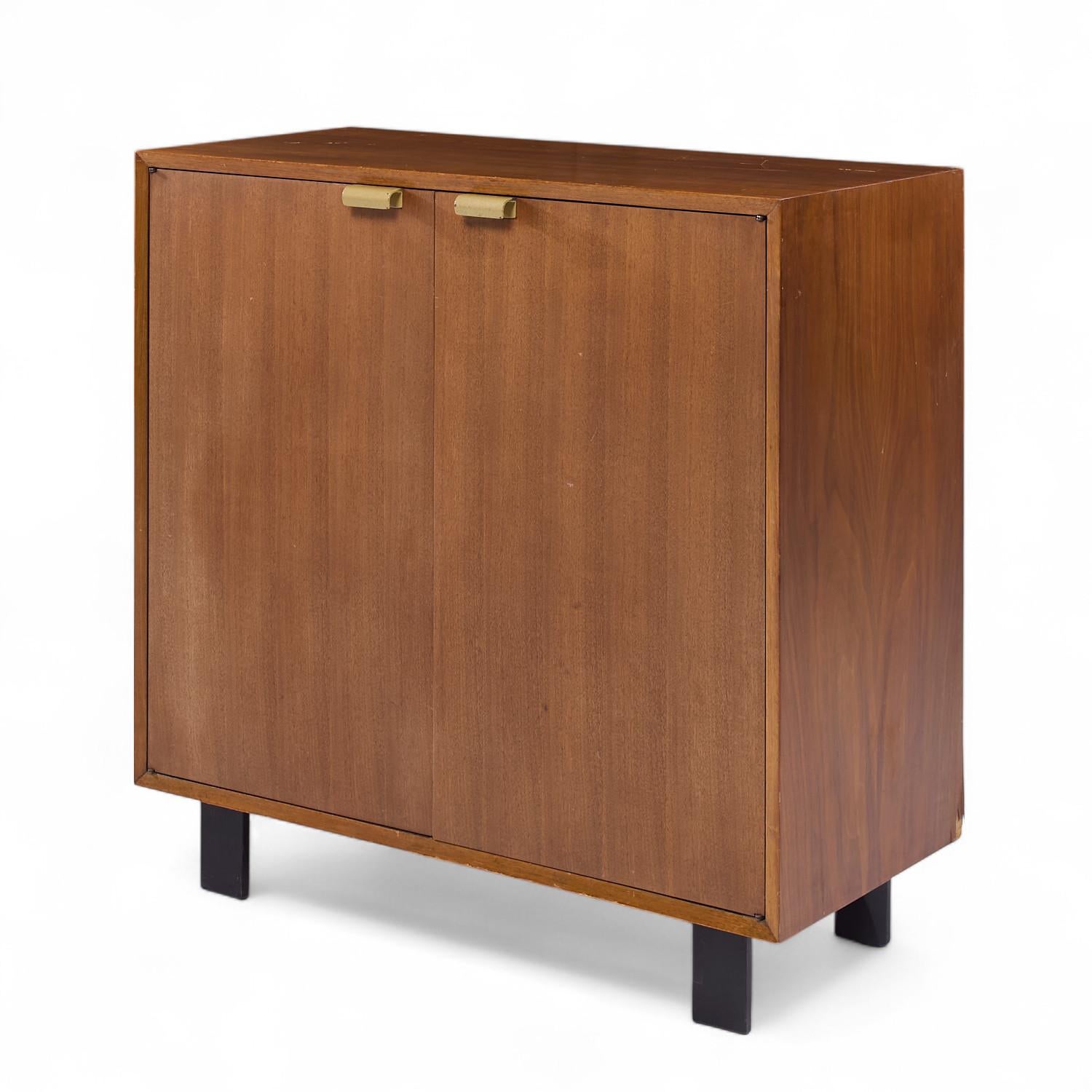 George Nelson for Herman Miller Basic Series Walnut Two Door Cabinet - Pair For Sale 2