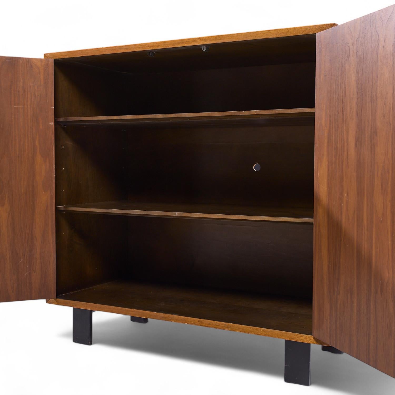 George Nelson for Herman Miller Basic Series Walnut Two Door Cabinet - Pair For Sale 3