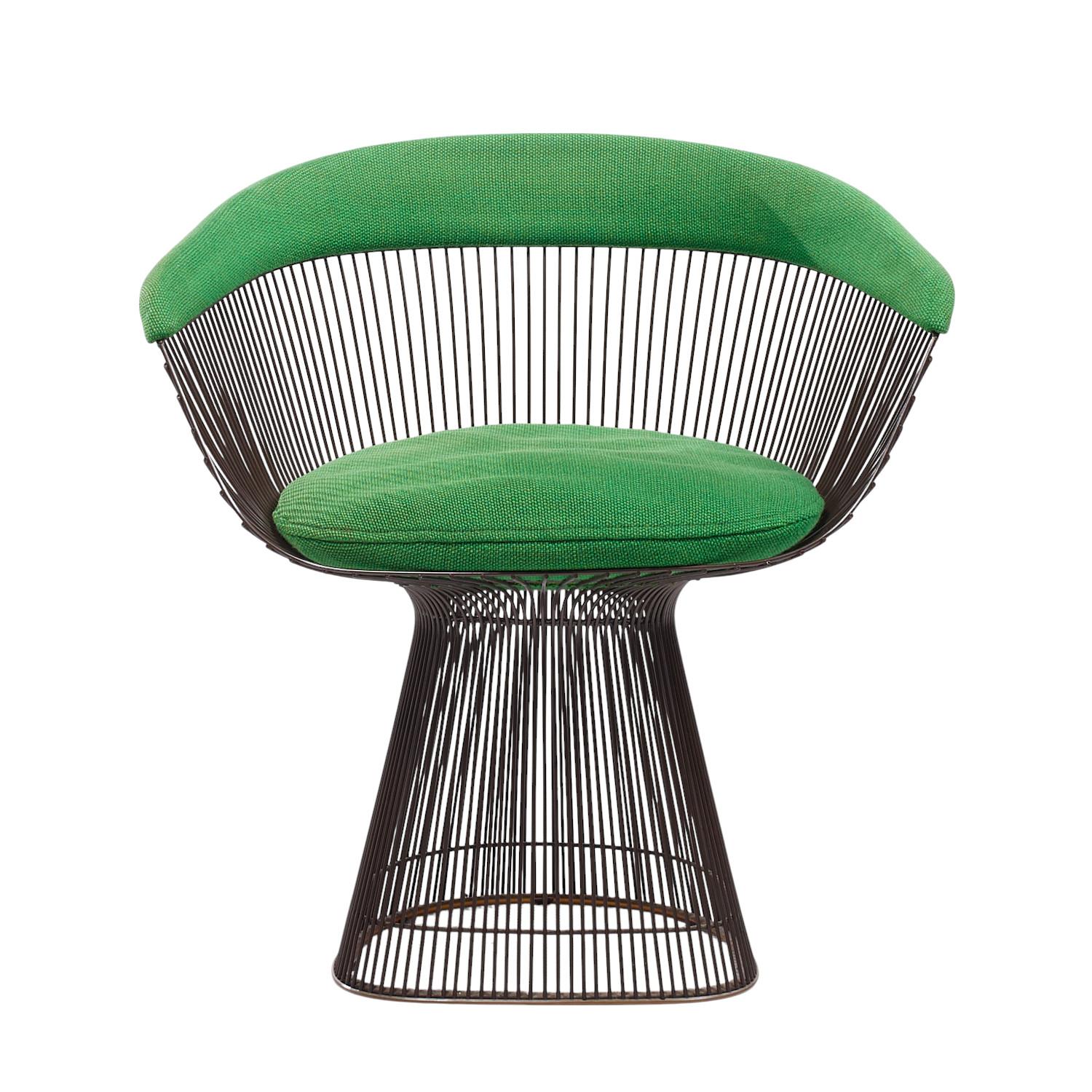 Sedie da pranzo in bronzo di Warren Platner per Knoll - Set di 6 sedie In condizioni buone in vendita a Countryside, IL