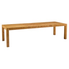 Milo Baughman for Thayer Coggin Mid Century Burlwood Dining Table with 2 Leaves
