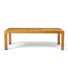 Milo Baughman for Thayer Coggin Mid Century Burlwood Dining Table with 2 Leaves