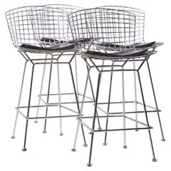 Harry Bertoia for Knoll Mid Century Chrome Bar Stools - Set of 4