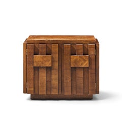 Lane Staccato Brutalist Mid Century Walnut Nightstand
